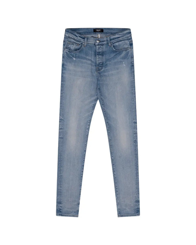 Amiri antique indigo stack skinny jeans thumbnail