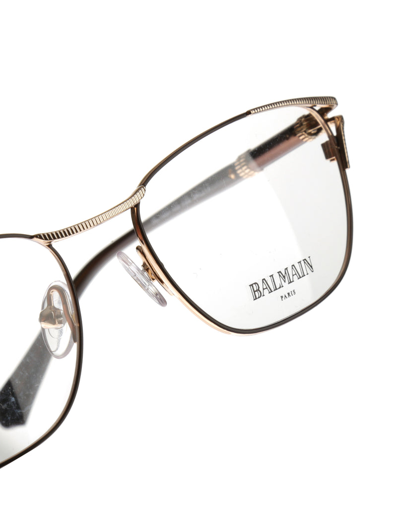 Balmain Brown/Gold Oval glasses thumbnail