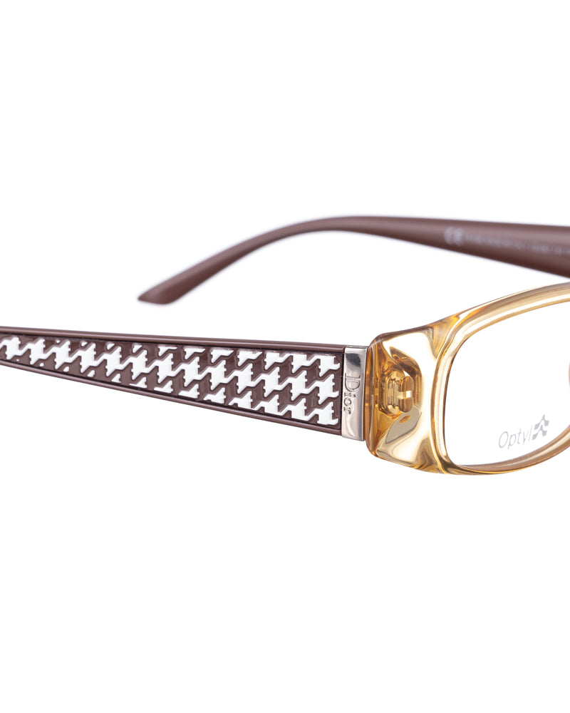 Dior Brown Plastic Dogtooth glasses thumbnail