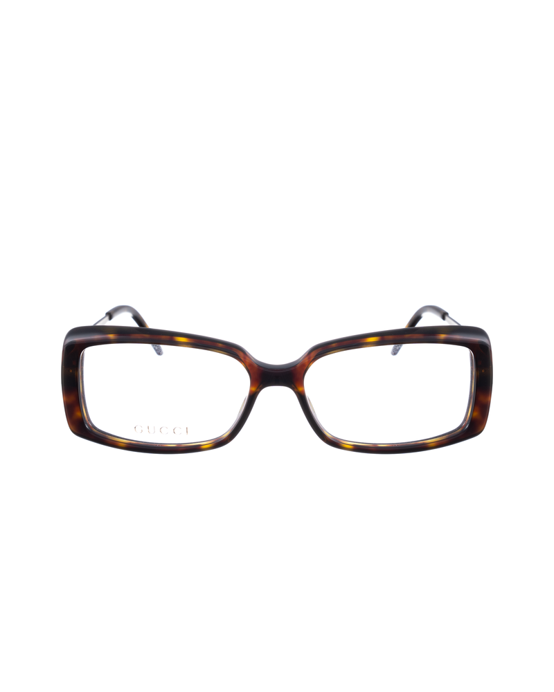 Gucci 00s Havana Rectangular Monogram Glasses thumbnail