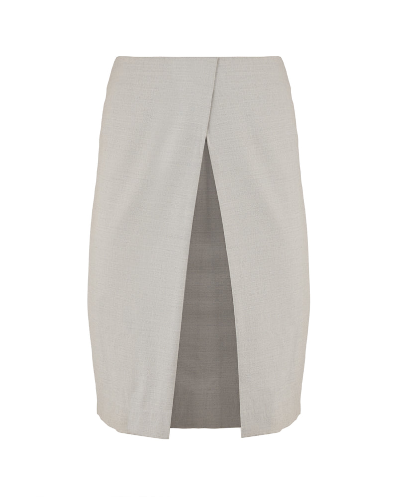 Hermes overlap grey midi skirt thumbnail
