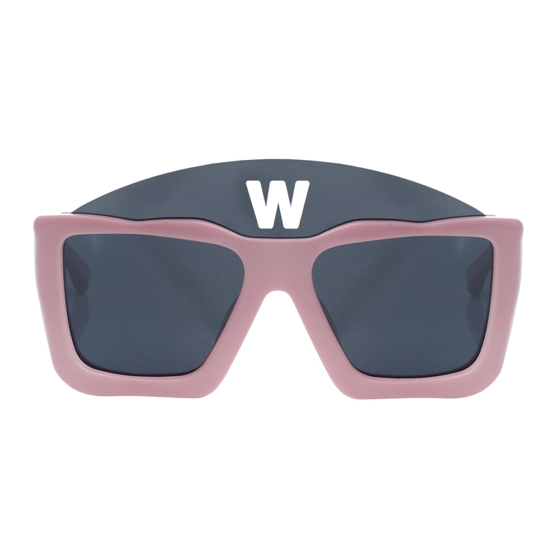 Walter Van Beirendonck Pink Acetate Square sunglasses thumbnail