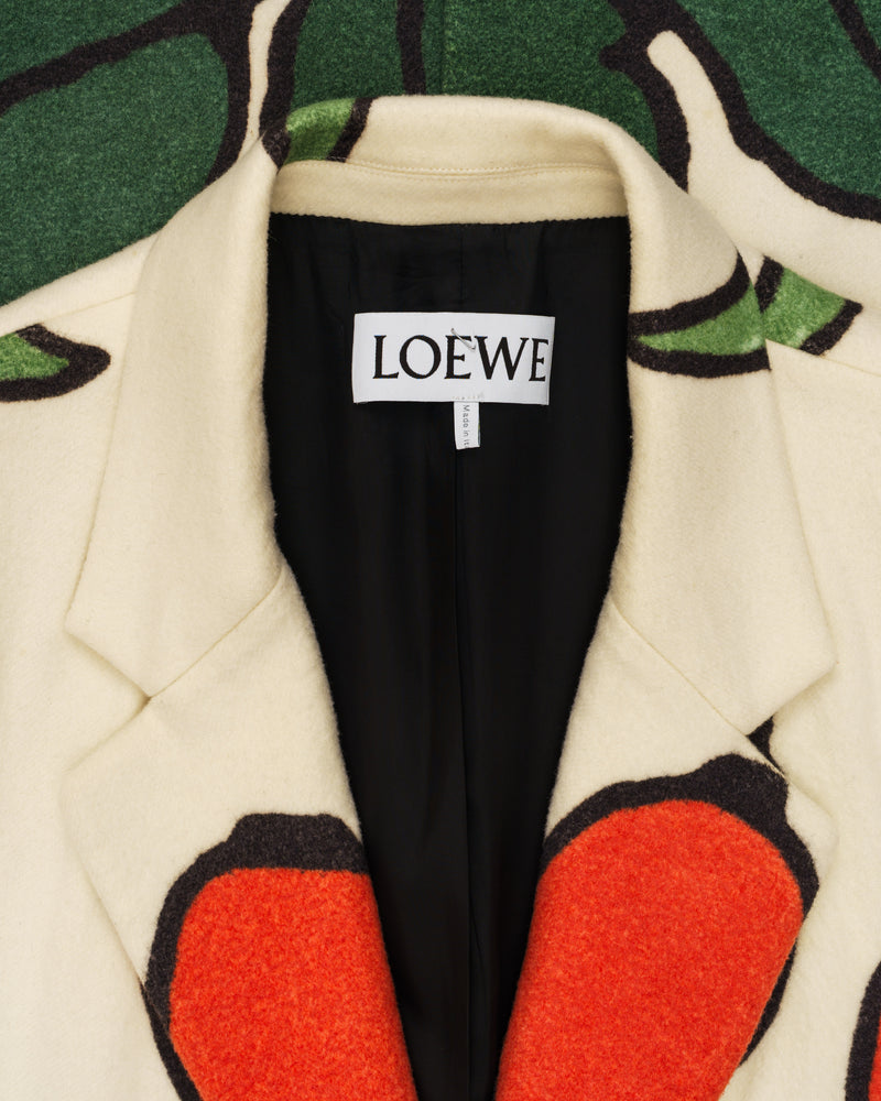 Loewe Herbarium Print Long Wool Coat thumbnail
