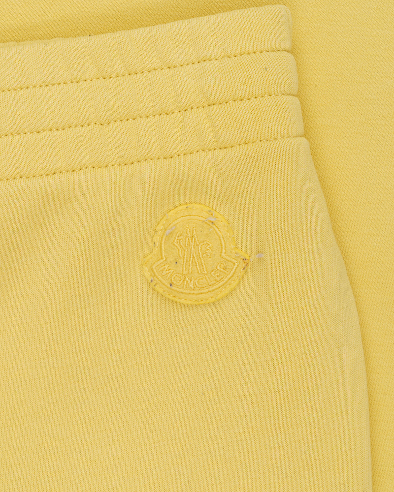 Moncler logo patch wide leg yellow sweatpants thumbnail