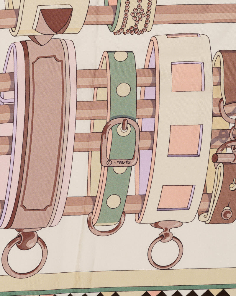 Hermès "Colliers de Chiens" Carré 90 silk multicolor pastel thumbnail