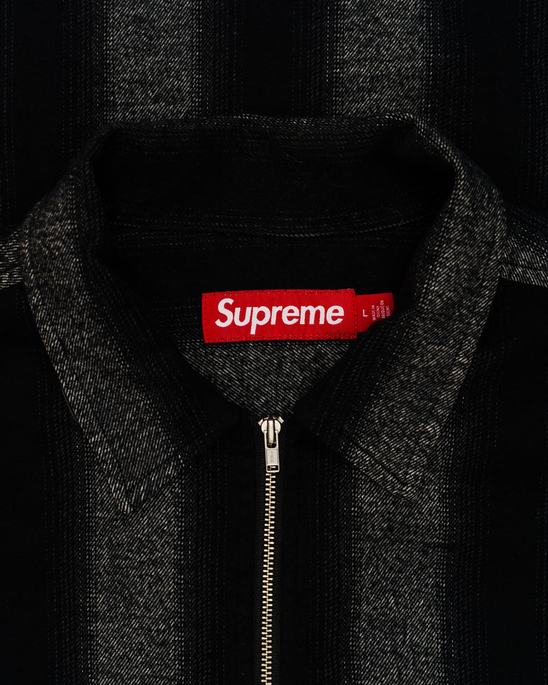 Supreme Stripe Flannel Zip Up Shirt thumbnail