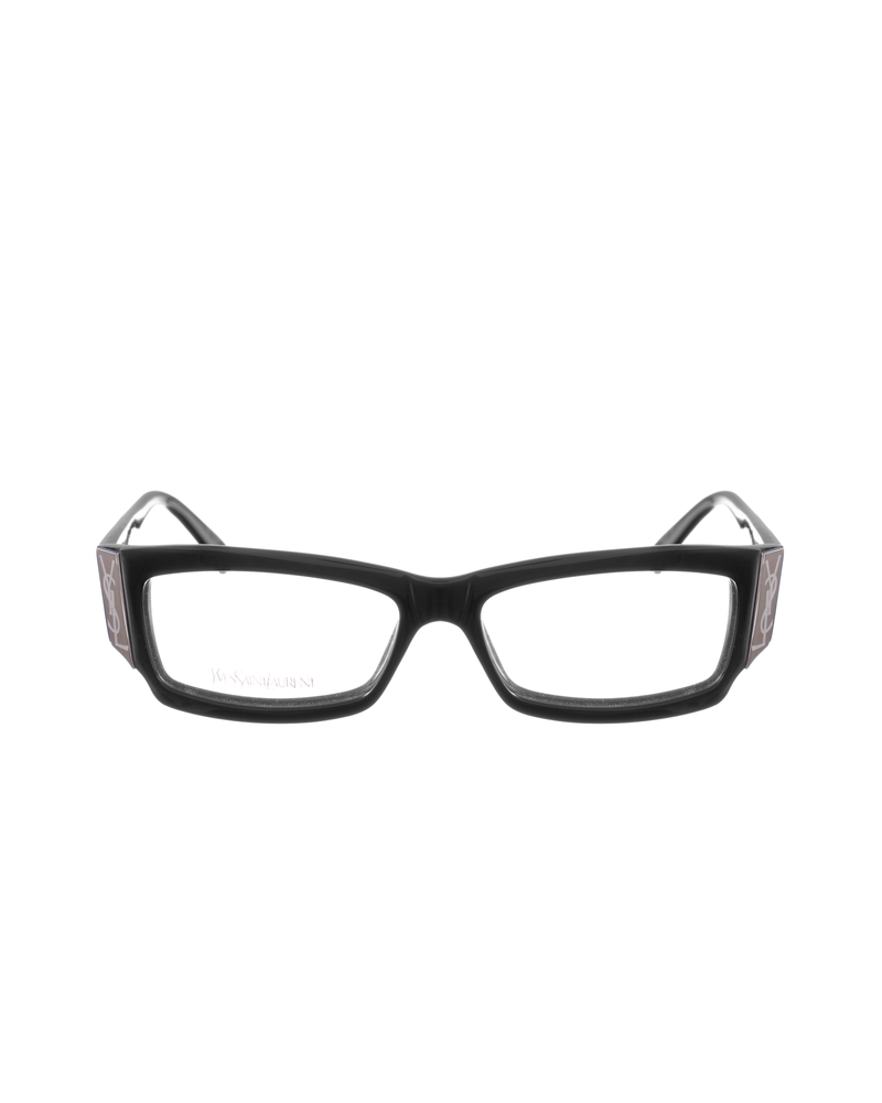 Yves Saint Laurent 00s Bold Black Big Logo Glasses thumbnail