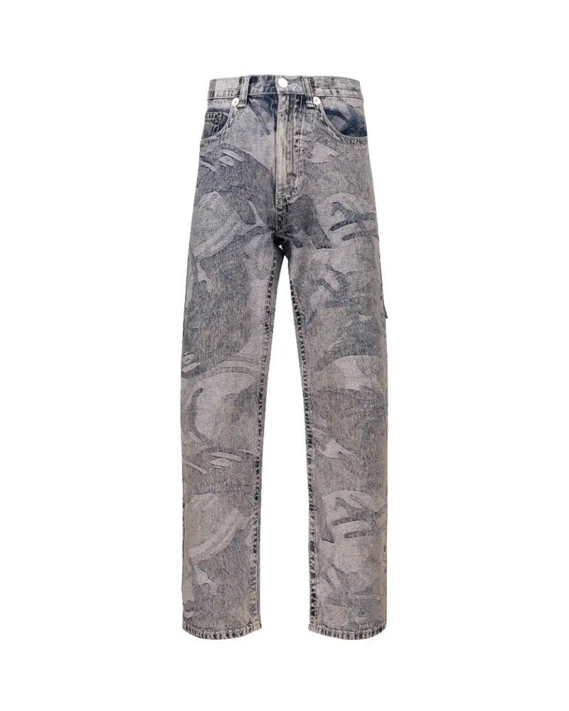 AAPE by A Bathing Ape purple dyed camo denim pants thumbnail