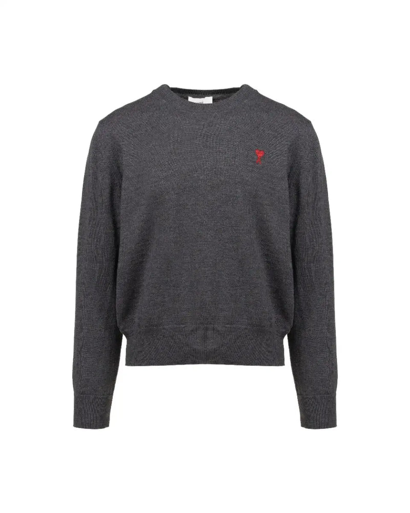 Ami Alexandre Mattiussi "Ami De Coeur" heather grey crewneck sweater thumbnail