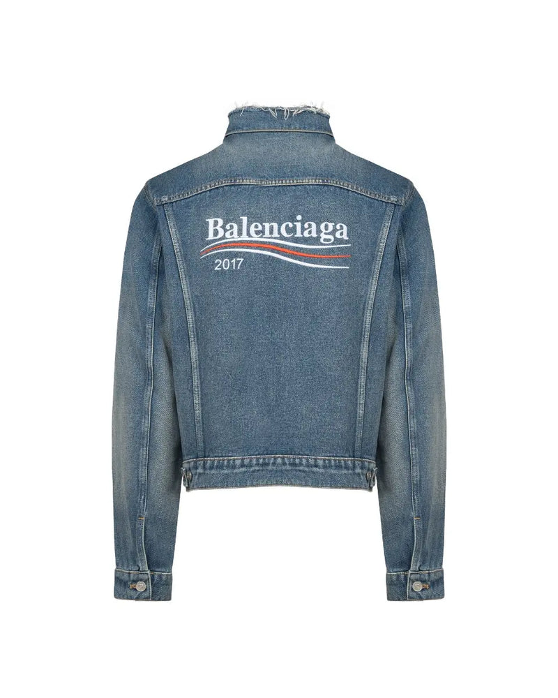 Balenciaga Bernie Sanders "2017" logo denim jacket thumbnail