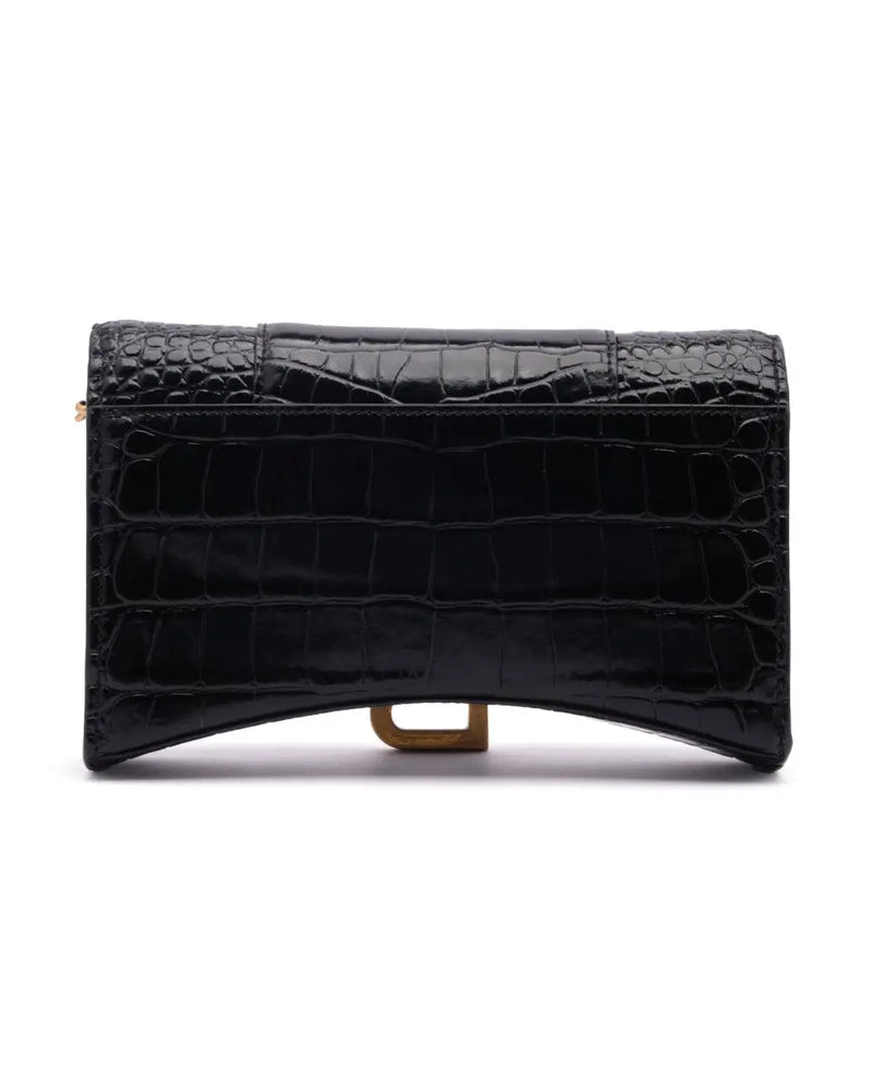 Balenciaga Hourglass Wallet on Chain crocodile embossed bag thumbnail