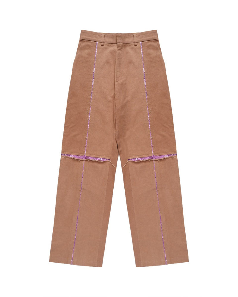 BLUEMARBLE sequin slit beige pants thumbnail