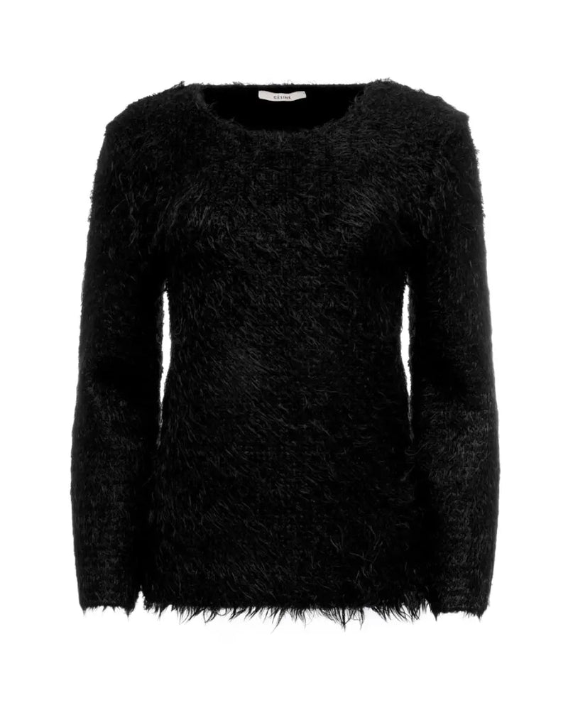 Celine black furry sweater thumbnail