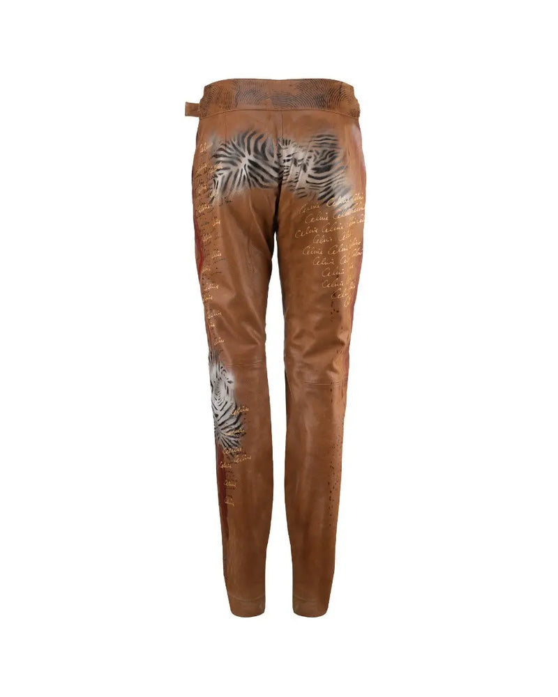 Celine safari printed leather pants thumbnail