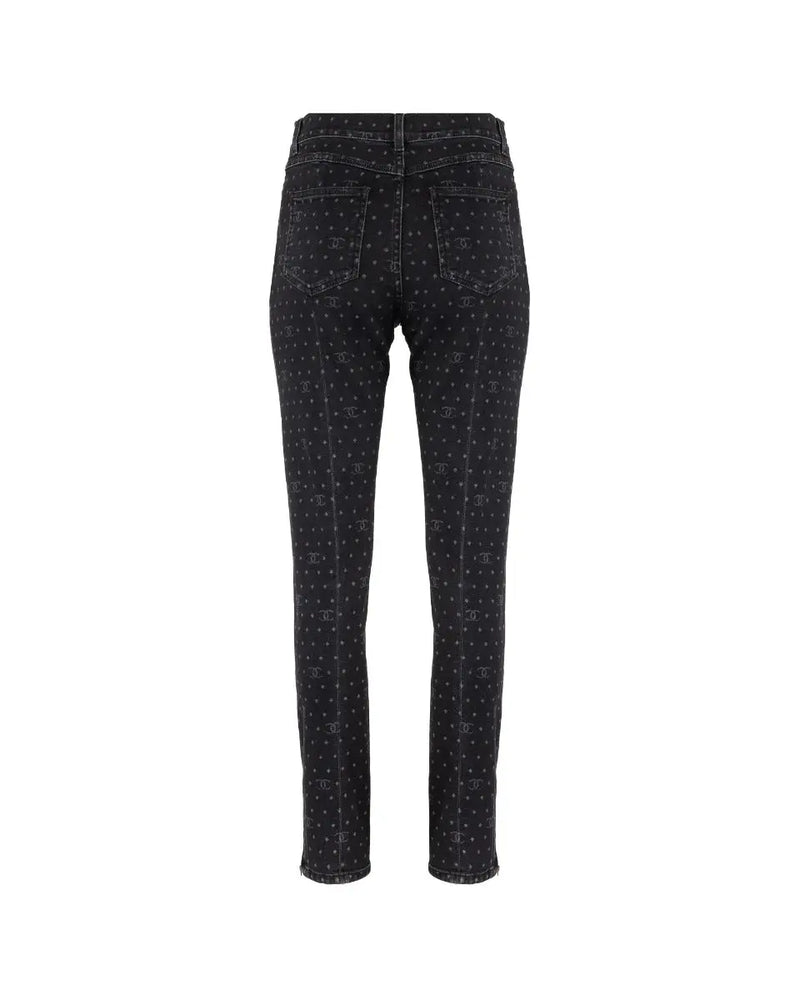 Chanel "CC" polka dot monogram slim jeans thumbnail