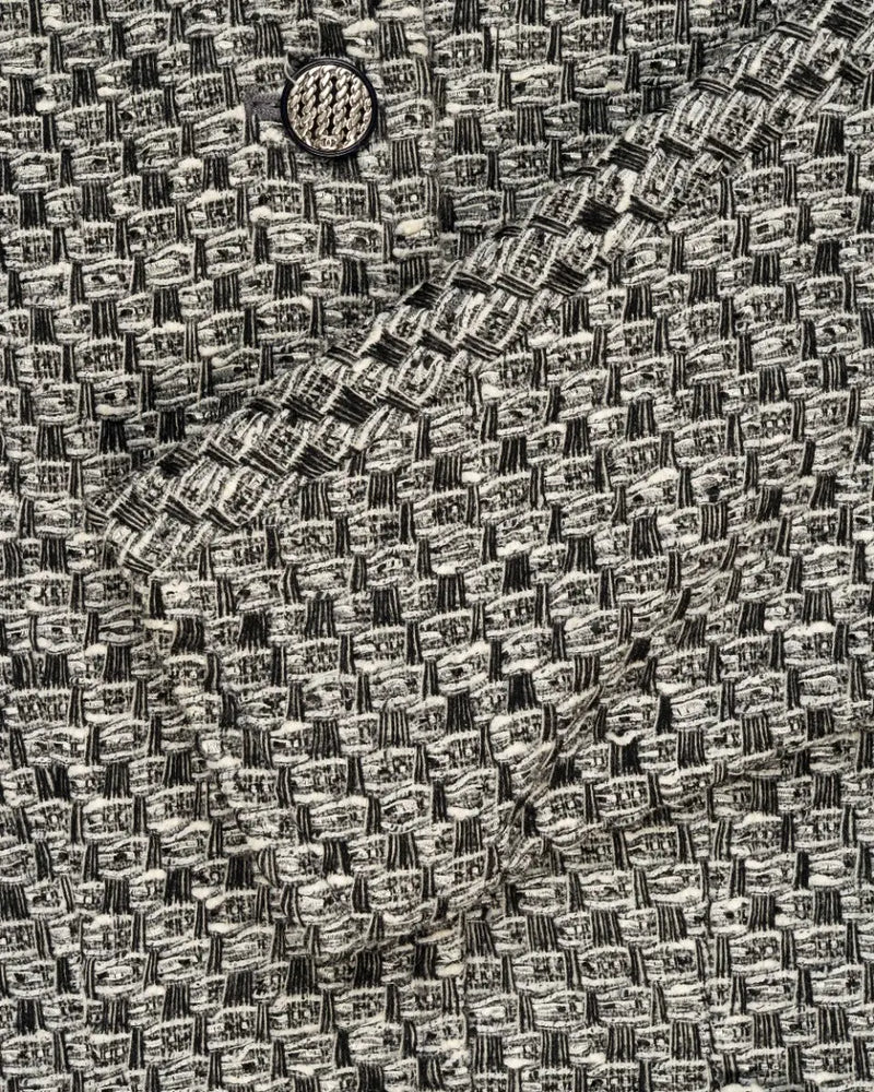 Chanel Tweed metallic grey laine & viscose blazer jacket thumbnail