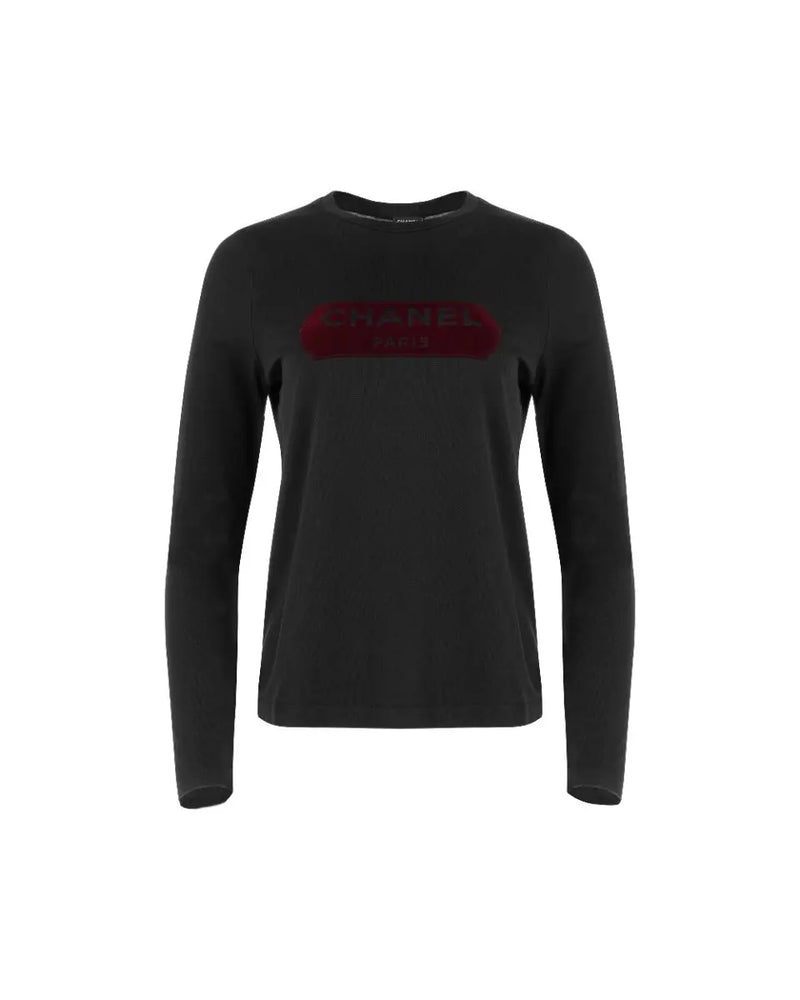Chanel Uniform velvet logo spell-out long sleeve t-shirt thumbnail