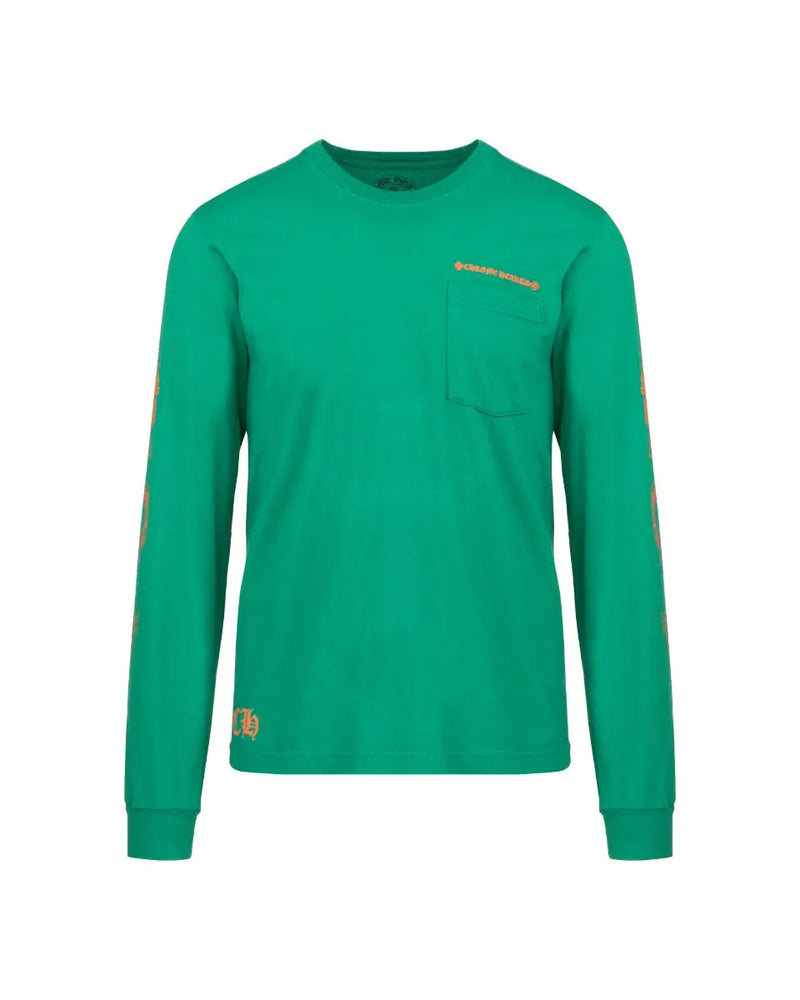 Chrome Hearts Exclusive Horseshoe logo green long sleeve t-shirt thumbnail