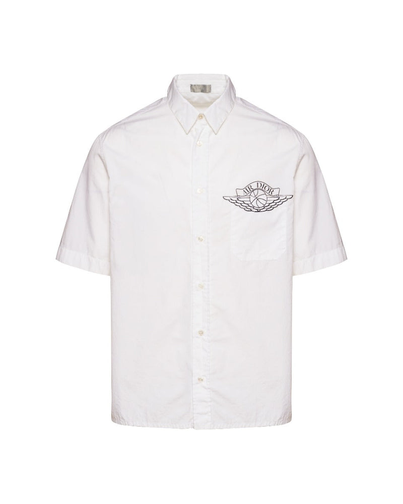 Dior x Air Jordan Air Dior white short sleeve button-up shirt thumbnail