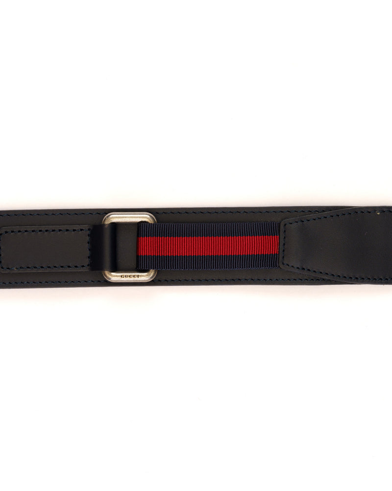 Gucci Stirrup black leather belt thumbnail