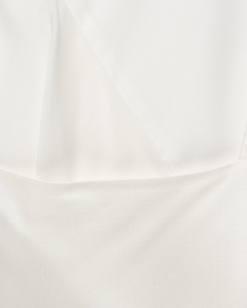 Helmut Lang Sash Ivory white double satin dress thumbnail
