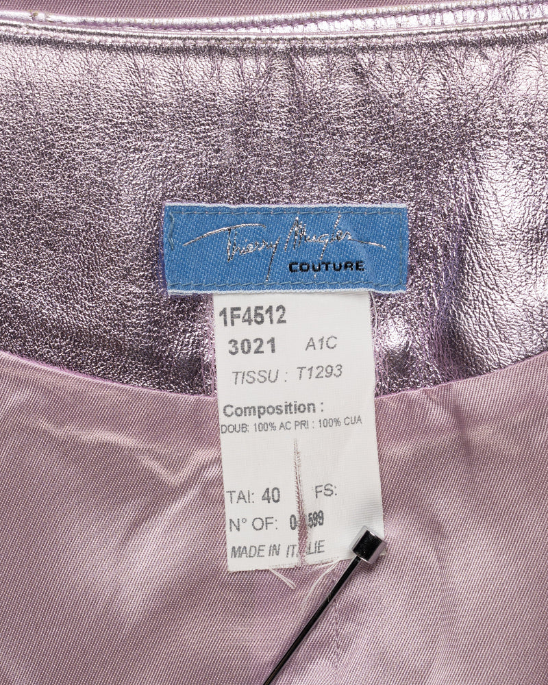 Thierry Mugler Couture faux-leather pink pencil skirt thumbnail