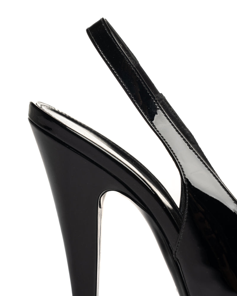 Saint Laurent Nico 110 patent leather slingback heel thumbnail
