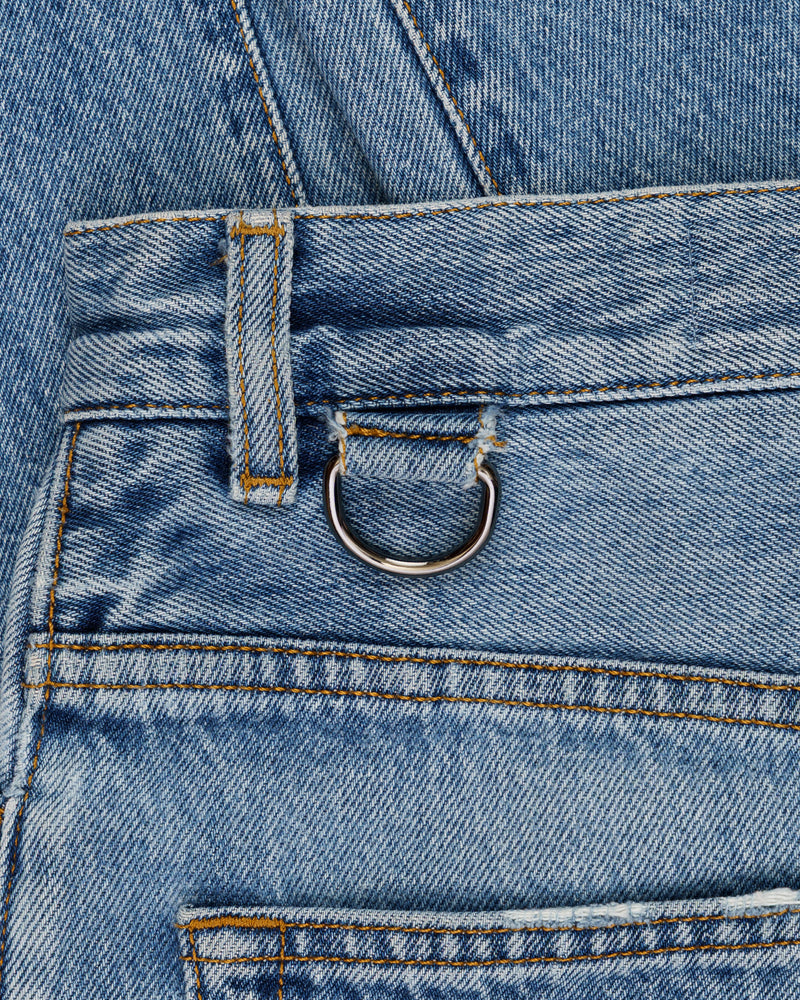 Dolce and Gabbana metal logo emblem blue denim pants thumbnail