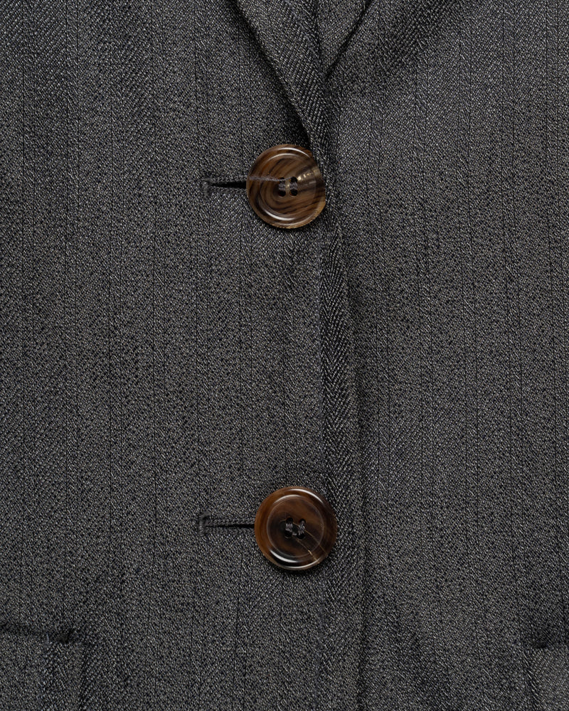 Ann Demeulemeester laced grey elongated blazer jacket thumbnail