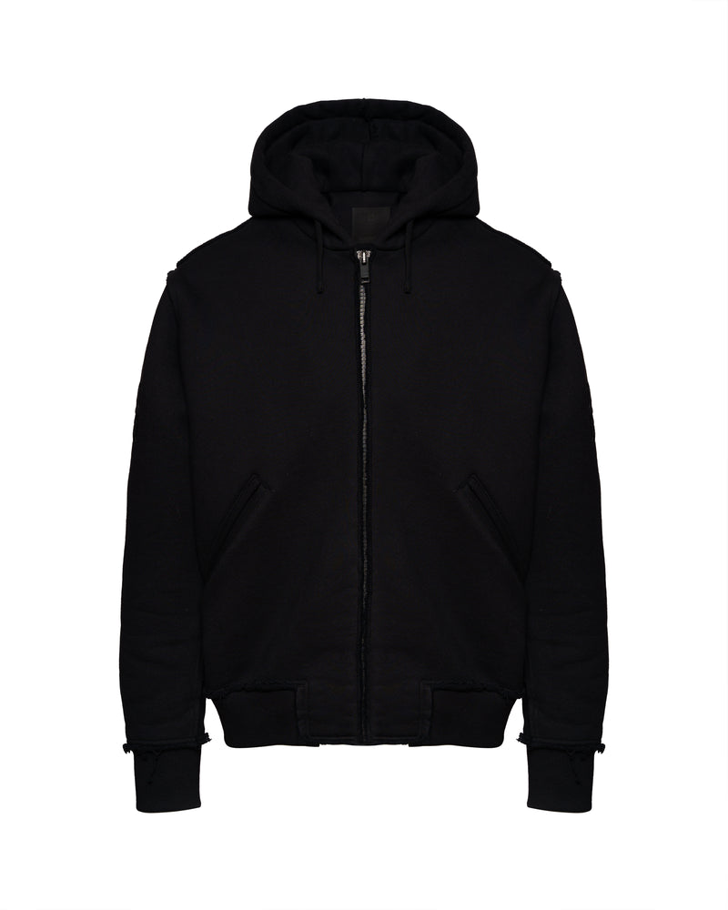 Givenchy pierced back logo hooded bomber jacket thumbnail