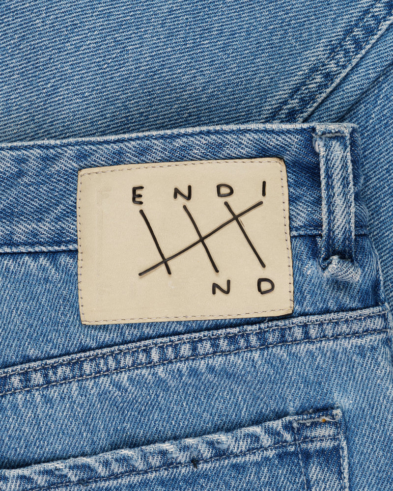 Fendi Cards Deck printed blue denim pants thumbnail