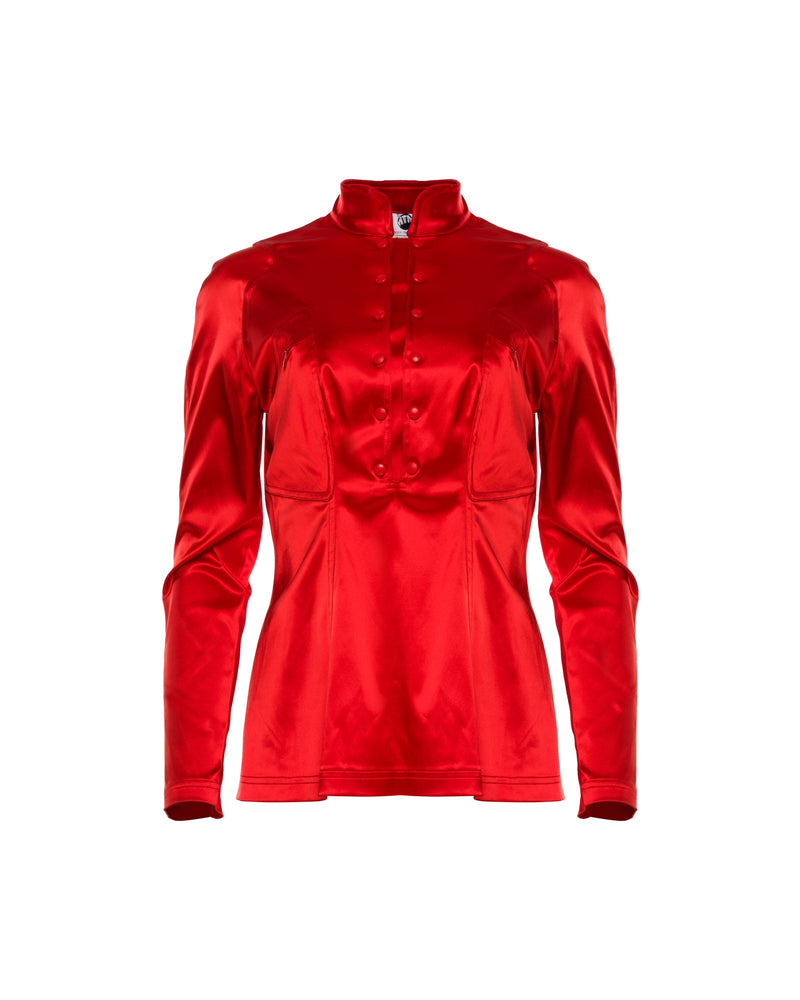 Mugler Trademark red satin tang jacket thumbnail