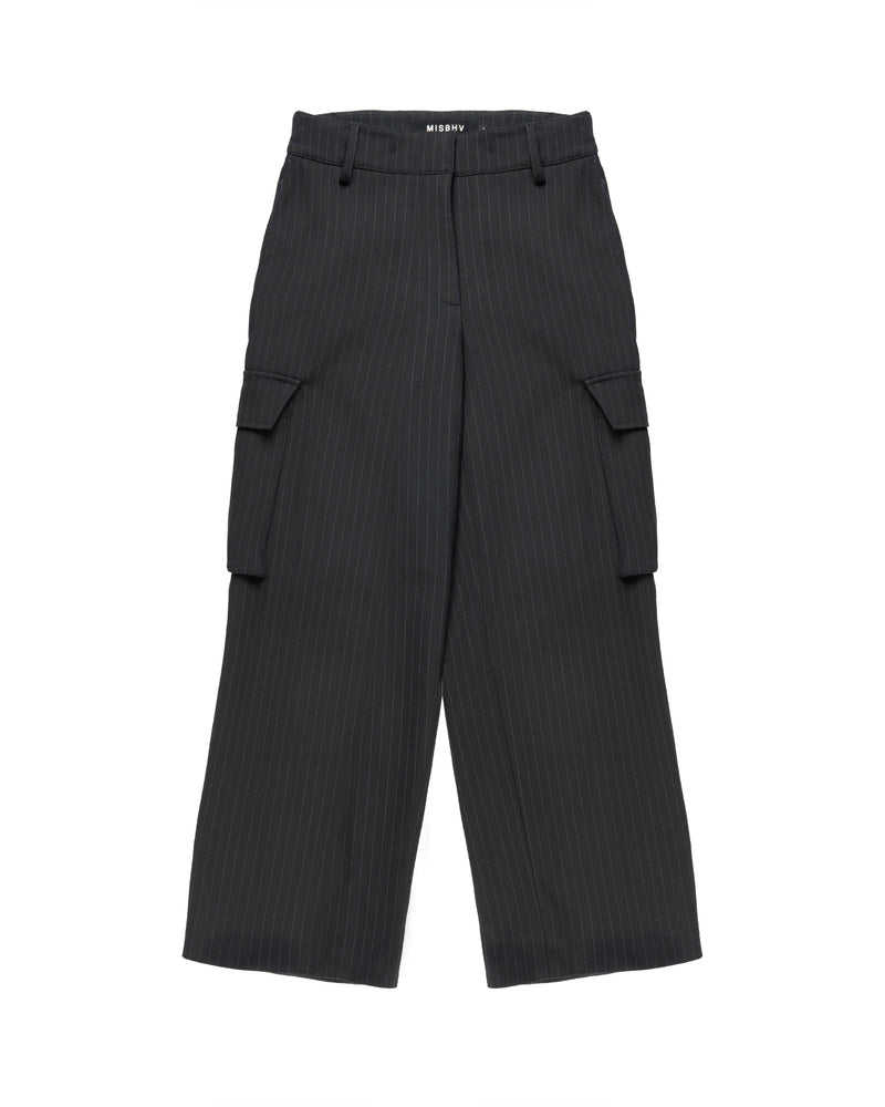 MISBHV grey striped cargo pants thumbnail