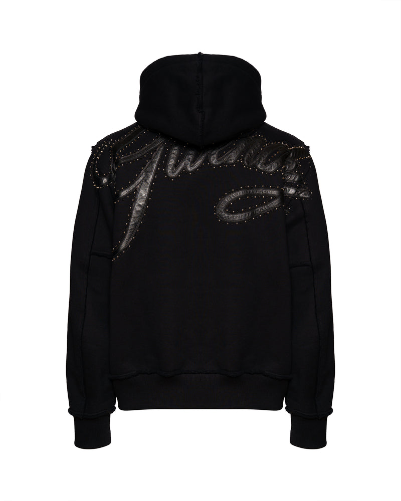 Givenchy pierced back logo hooded bomber jacket thumbnail