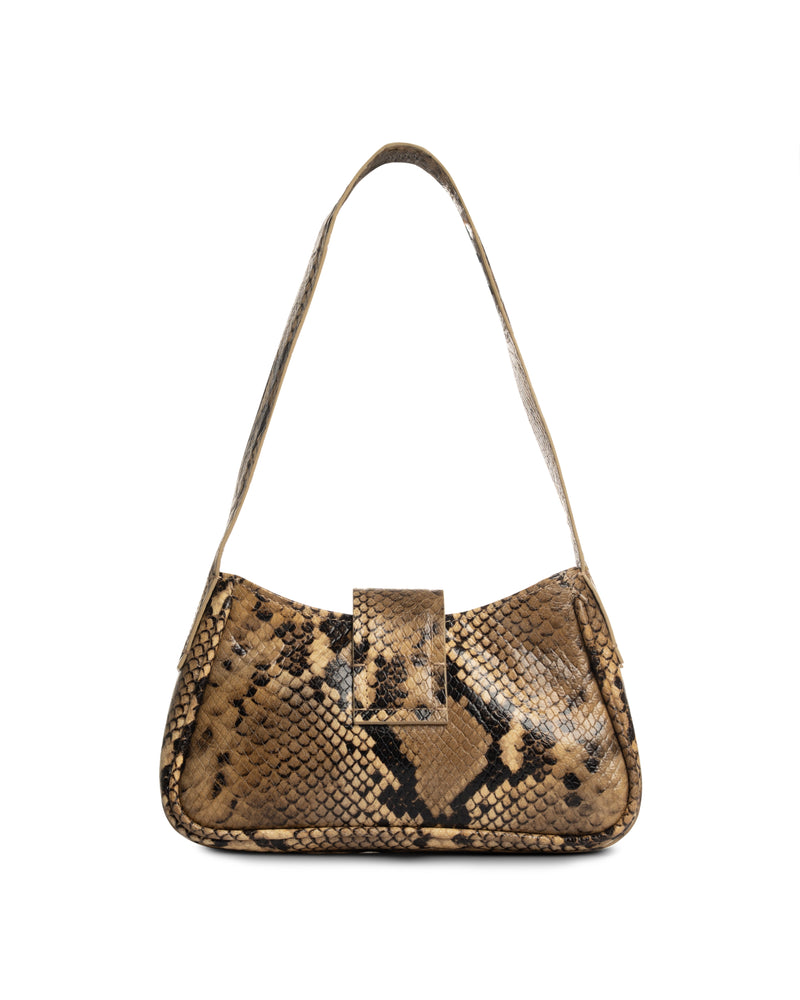 MISBHV metal logo plaque snake-embossed shoulder bag thumbnail