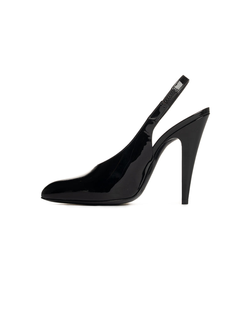 Saint Laurent Nico 110 patent leather slingback heel thumbnail