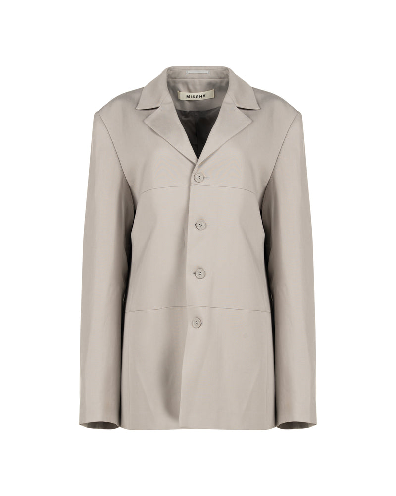 MISBHV Taupe beige oversized blazer jacket thumbnail