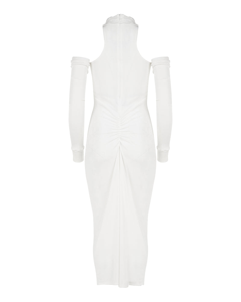 MISBHV 1-OF-1 open shoulders white long sleeve dress thumbnail