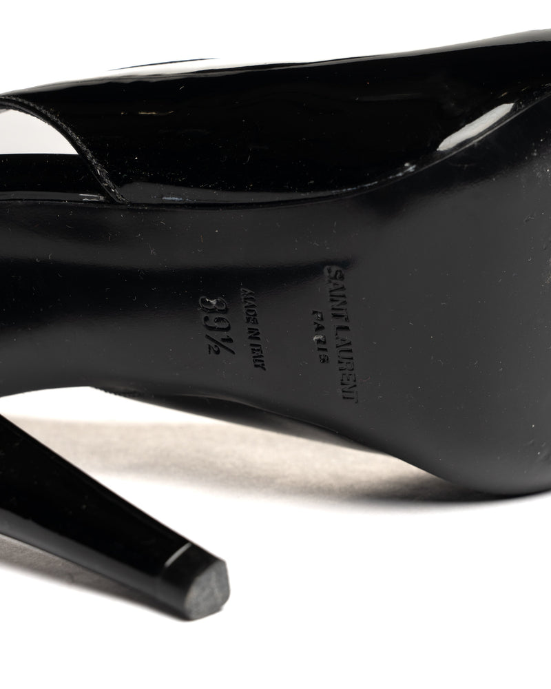Saint Laurent Nico 110 patent leather slingback heel thumbnail