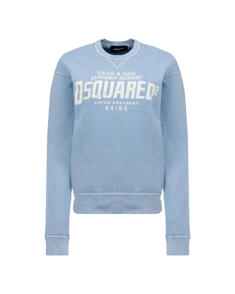 Dsquared2 64/95 logo sky blue crewneck thumbnail