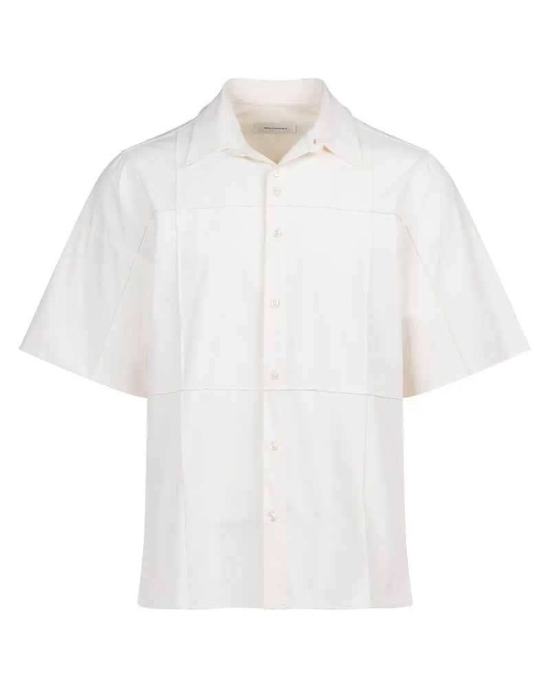 Wales Bonner Blue Duets ecru short sleeve shirt thumbnail