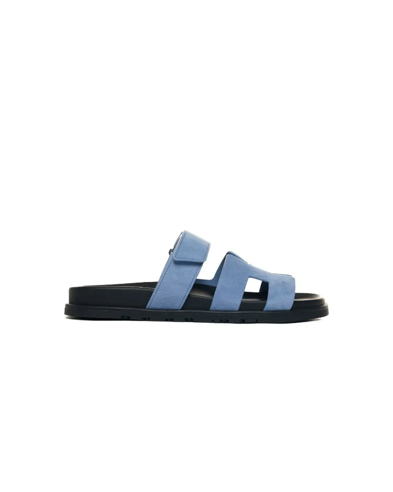 Hermes Chypre blue suede sandals thumbnail