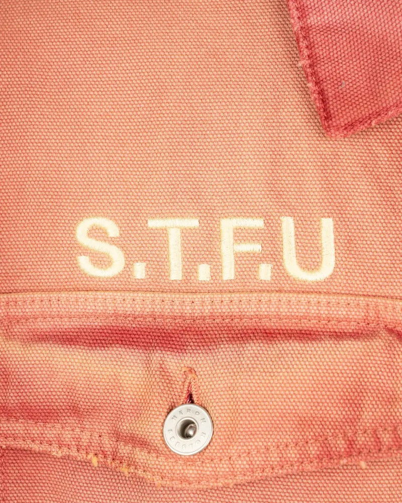 Heron Preston S.T.F.U. distressed faded canvas jacket thumbnail