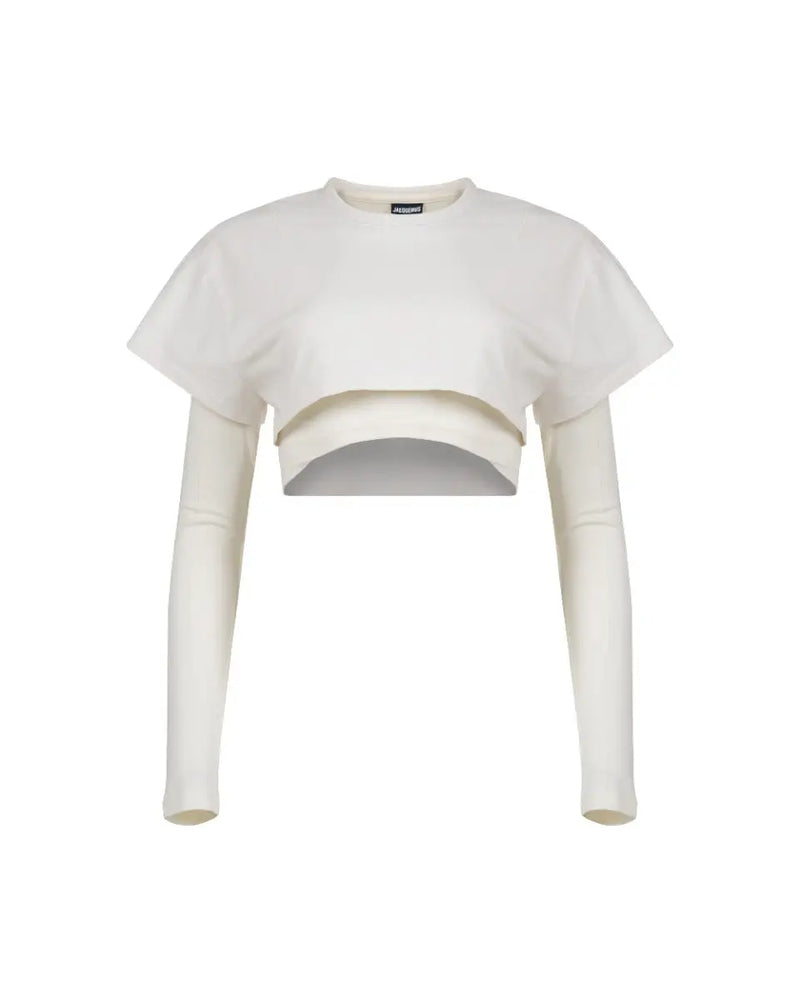 Jacquemus Le Double long sleeve white t-shirt thumbnail