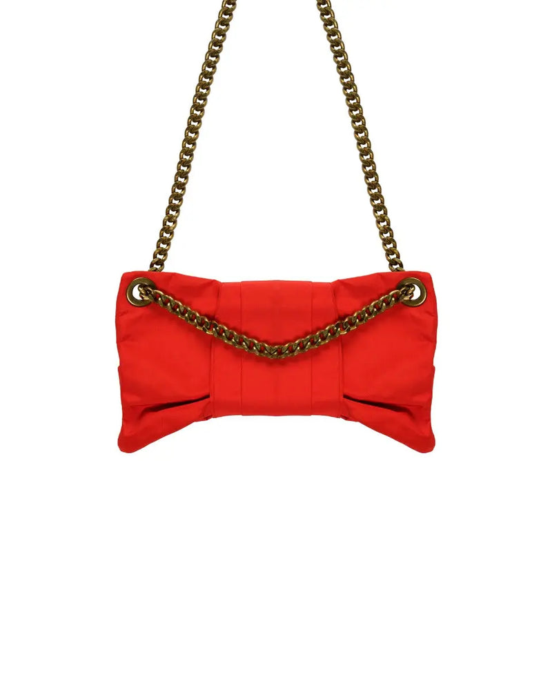 Lanvin Sugar quilted satin chain red shoulder bag thumbnail