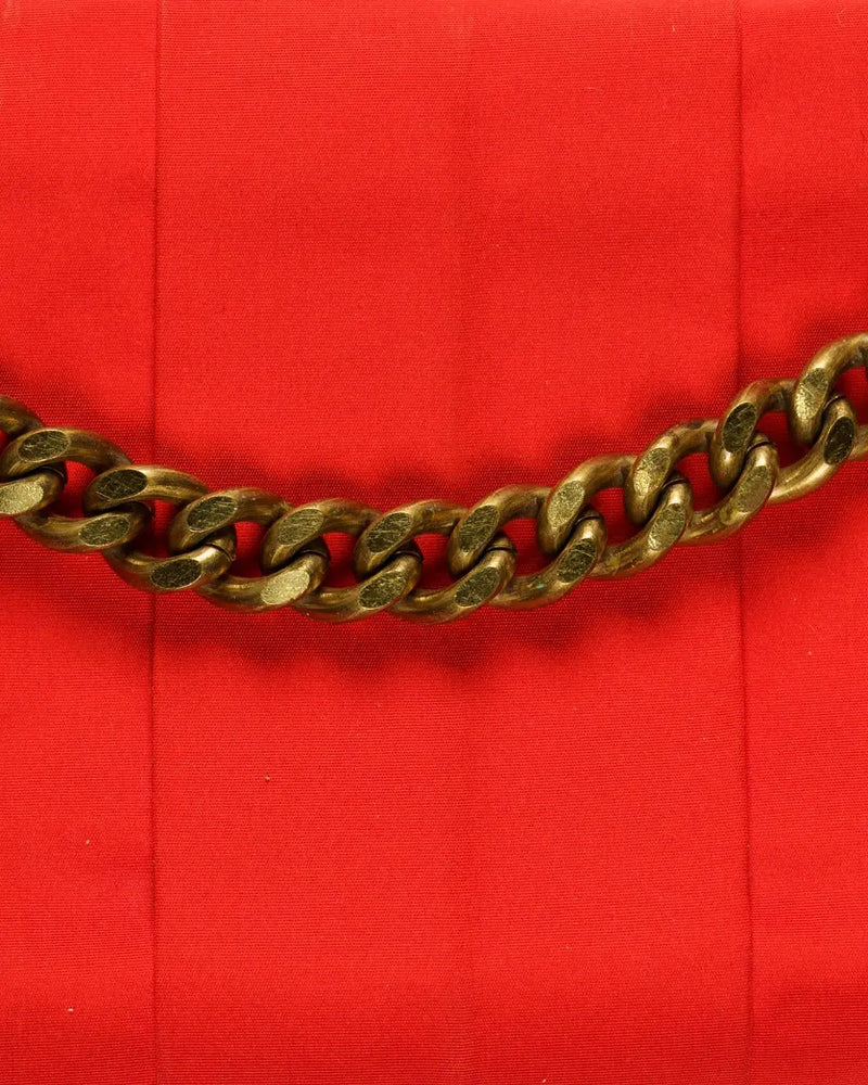 Lanvin Sugar quilted satin chain red shoulder bag thumbnail