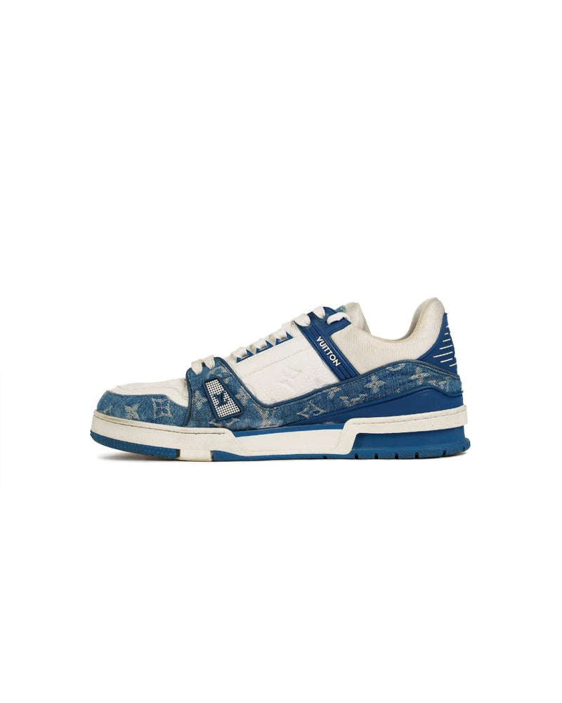 Louis Vuitton LV Trainer monogram denim sneakers thumbnail