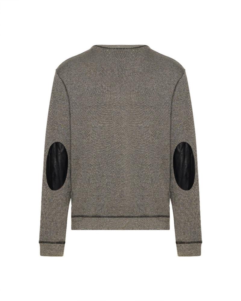 Maison Margiela 14 leather elbow-patch crewneck sweater thumbnail