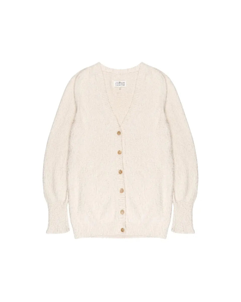 Maison Margiela 4 Ivory pilled cardigan sweater thumbnail