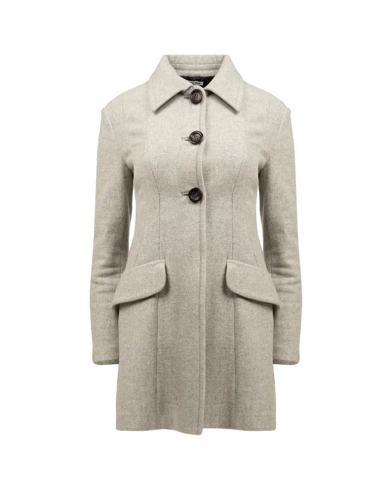 Miu Miu single-breasted laine coat thumbnail